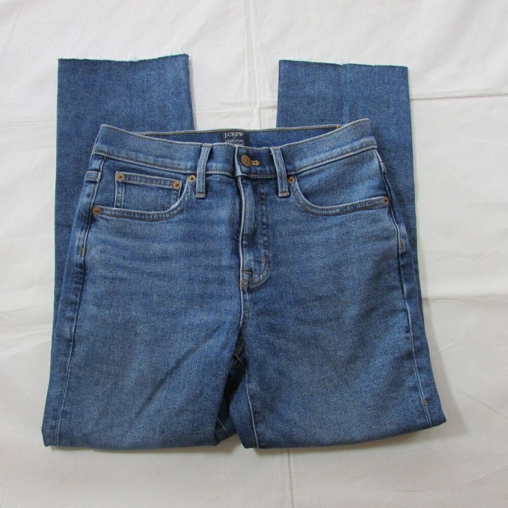 J. Crew Women's Size 25 Essential Straight Raw Hem Jeans